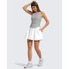 imageG4Free Lyocell Ruched Side Workout Tank Tops Woman High Neck Waist Length Gym Tanks Soft Relaxed Fit for TrainingLight Gray