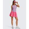 imageG4Free Lyocell Ruched Side Workout Tank Tops Woman High Neck Waist Length Gym Tanks Soft Relaxed Fit for TrainingLight Purple