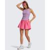 imageG4Free Lyocell Ruched Side Workout Tank Tops Woman High Neck Waist Length Gym Tanks Soft Relaxed Fit for TrainingLight Purple