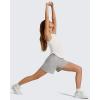 imageG4Free Lyocell Ruched Side Workout Tank Tops Woman High Neck Waist Length Gym Tanks Soft Relaxed Fit for TrainingPure White
