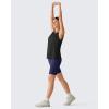 imageG4Free Lyocell Workout Running Tank Tops High Neck Athletic Tanks Loose Fit Hip Length Yoga Tennis TopBlack