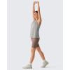 imageG4Free Lyocell Workout Running Tank Tops High Neck Athletic Tanks Loose Fit Hip Length Yoga Tennis TopLight Gray