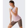 imageG4Free Lyocell Workout Running Tank Tops High Neck Athletic Tanks Loose Fit Hip Length Yoga Tennis TopLight Pink