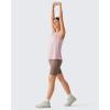 imageG4Free Lyocell Workout Running Tank Tops High Neck Athletic Tanks Loose Fit Hip Length Yoga Tennis TopLight Pink