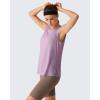imageG4Free Lyocell Workout Running Tank Tops High Neck Athletic Tanks Loose Fit Hip Length Yoga Tennis TopLight Purple