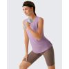 imageG4Free Lyocell Workout Running Tank Tops High Neck Athletic Tanks Loose Fit Hip Length Yoga Tennis TopLight Purple