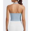 imageG4Free Ribbed Halter Crop Tank Tops Backless Going Out Camisoles Open Back Y2K Slim Fit Cropped Cami TopBlue Willow