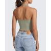imageG4Free Ribbed Halter Crop Tank Tops Backless Going Out Camisoles Open Back Y2K Slim Fit Cropped Cami TopGray Olive