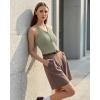 imageG4Free Ribbed Halter Crop Tank Tops Backless Going Out Camisoles Open Back Y2K Slim Fit Cropped Cami TopGray Olive