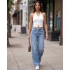 imageG4Free Ribbed Halter Crop Tank Tops Backless Going Out Camisoles Open Back Y2K Slim Fit Cropped Cami TopPure White