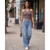 imageG4Free Ribbed Halter Crop Tank Tops Backless Going Out Camisoles Open Back Y2K Slim Fit Cropped Cami TopTaupe