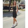 imageG4Free Ribbed Henley Tank Top Cropped Going Out Tanks Square Neck Sleeveless Vacation Crop TopsBlack