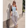 imageG4Free Ribbed Henley Tank Top Cropped Going Out Tanks Square Neck Sleeveless Vacation Crop TopsBlue Willow