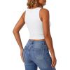 imageG4Free Ribbed Henley Tank Top Cropped Going Out Tanks Square Neck Sleeveless Vacation Crop TopsPure White