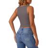 imageG4Free Ribbed Henley Tank Top Cropped Going Out Tanks Square Neck Sleeveless Vacation Crop TopsTaupe