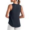 imageG4Free Lightweight Workout Tank Tops for Women High Neck Athletic Long Tanks Sleeveless Summer Running Gym ShirtsNavy
