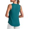 imageG4Free Lightweight Workout Tank Tops for Women High Neck Athletic Long Tanks Sleeveless Summer Running Gym ShirtsTeal