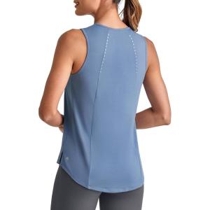 imageG4Free Lightweight Workout Tank Tops for Women High Neck Athletic Long Tanks Sleeveless Summer Running Gym ShirtsDusty Blue