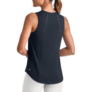 imageG4Free Lightweight Workout Tank Tops for Women High Neck Athletic Long Tanks Sleeveless Summer Running Gym ShirtsNavy