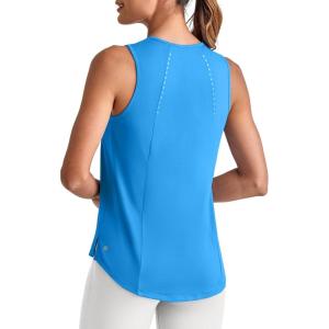 imageG4Free Lightweight Workout Tank Tops for Women High Neck Athletic Long Tanks Sleeveless Summer Running Gym ShirtsOcean Blue
