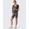 image:imageG4Free BareFeel Built in Bra Maternity Romper Smart Back Opening Pregnancy Jumpsuit with Pockets Workout CasualDark Gray