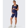image:imageG4Free BareFeel Built in Bra Maternity Romper Smart Back Opening Pregnancy Jumpsuit with Pockets Workout CasualRoyal Blue