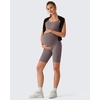 image:imageG4Free BareFeel Built in Bra Maternity Romper Smart Back Opening Pregnancy Jumpsuit with Pockets Workout CasualTaupe