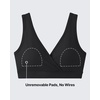 image:imageG4Free BareFeel Maternity Bra Wireless V Neck Nursing Bras for Breastfeeding U Back Pregnancy Sleep Bras YogaBlack