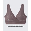 image:imageG4Free BareFeel Maternity Bra Wireless V Neck Nursing Bras for Breastfeeding U Back Pregnancy Sleep Bras YogaTaupe