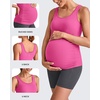 image:imageG4Free BareFeel Maternity Racerback Tank Tops with Built in Bra Ruched Sleeveless Square Neck Pregnancy Yoga Workout ShirtsHot Pink