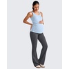 image:imageG4Free BareFeel Maternity Racerback Tank Tops with Built in Bra Ruched Sleeveless Square Neck Pregnancy Yoga Workout ShirtsLight Demin