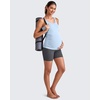 image:imageG4Free BareFeel Maternity Racerback Tank Tops with Built in Bra Ruched Sleeveless Square Neck Pregnancy Yoga Workout ShirtsLight Demin