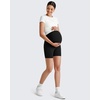 image:imageG4Free Barefeel Maternity Biker Shorts with Pockets Over The Belly Legging Pregnancy Yoga Pants Athletic Workout 5 85Black