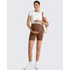 image:imageG4Free Barefeel Maternity Biker Shorts with Pockets Over The Belly Legging Pregnancy Yoga Pants Athletic Workout 5 85Coffee