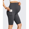 image:imageG4Free Barefeel Maternity Biker Shorts with Pockets Over The Belly Legging Pregnancy Yoga Pants Athletic Workout 5 85Dark Gray