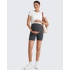 image:imageG4Free Barefeel Maternity Biker Shorts with Pockets Over The Belly Legging Pregnancy Yoga Pants Athletic Workout 5 85Dark Gray