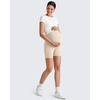 image:imageG4Free Barefeel Maternity Biker Shorts with Pockets Over The Belly Legging Pregnancy Yoga Pants Athletic Workout 5 85Light Khaki