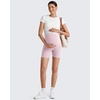image:imageG4Free Barefeel Maternity Biker Shorts with Pockets Over The Belly Legging Pregnancy Yoga Pants Athletic Workout 5 85Pink
