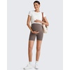 image:imageG4Free Barefeel Maternity Biker Shorts with Pockets Over The Belly Legging Pregnancy Yoga Pants Athletic Workout 5 85Taupe