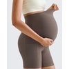 image:imageG4Free Barefeel Maternity Biker Shorts with Pockets Over The Belly Legging Pregnancy Yoga Pants Athletic Workout 5 85Taupe