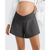 image:imageG4Free Chillwhisp Built in Brief Maternity Athletic Shorts with Inner Pockets Cross Waist Pregnancy ShortsBlack