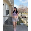 image:imageG4Free Chillwhisp Built in Brief Maternity Athletic Shorts with Inner Pockets Cross Waist Pregnancy ShortsChime Gray