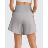 image:imageG4Free Chillwhisp Built in Brief Maternity Athletic Shorts with Inner Pockets Cross Waist Pregnancy ShortsChime Gray