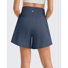 image:imageG4Free Chillwhisp Built in Brief Maternity Athletic Shorts with Inner Pockets Cross Waist Pregnancy ShortsDark Navy