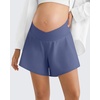 image:imageG4Free Chillwhisp Built in Brief Maternity Athletic Shorts with Inner Pockets Cross Waist Pregnancy ShortsDusky Purple