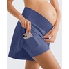image:imageG4Free Chillwhisp Built in Brief Maternity Athletic Shorts with Inner Pockets Cross Waist Pregnancy ShortsDusky Purple