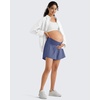 image:imageG4Free Chillwhisp Built in Brief Maternity Athletic Shorts with Inner Pockets Cross Waist Pregnancy ShortsDusky Purple