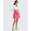 image:imageG4Free Chillwhisp Built in Brief Maternity Athletic Shorts with Inner Pockets Cross Waist Pregnancy ShortsRosy Pink