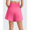 image:imageG4Free Chillwhisp Built in Brief Maternity Athletic Shorts with Inner Pockets Cross Waist Pregnancy ShortsRosy Pink