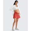 image:imageG4Free Chillwhisp Built in Brief Maternity Athletic Shorts with Inner Pockets Cross Waist Pregnancy ShortsRust Orange